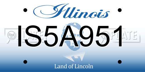 IS5A951 Illinois License Plate