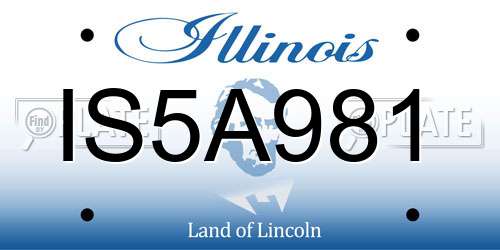 IS5A981 Illinois License Plate