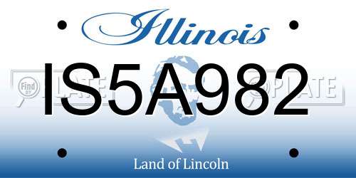 IS5A982 Illinois License Plate
