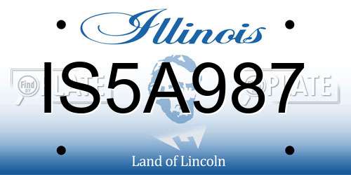 IS5A987 Illinois License Plate