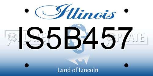 IS5B457 Illinois License Plate