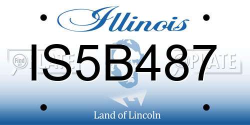 IS5B487 Illinois License Plate