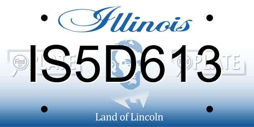 IS5D613 Illinois License Plate