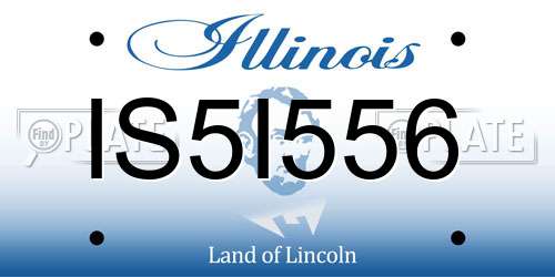 IS5I556 Illinois License Plate