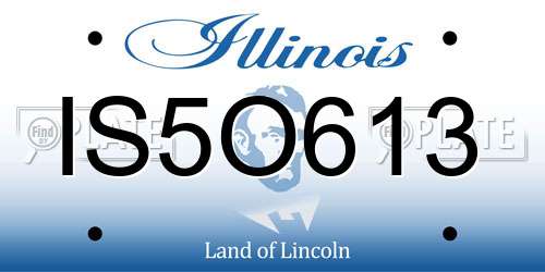IS5O613 Illinois License Plate