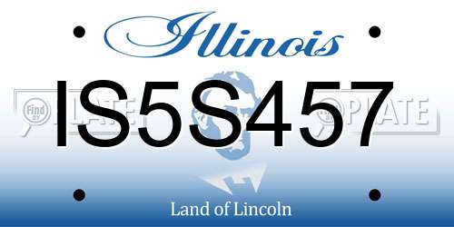 IS5S457 Illinois License Plate