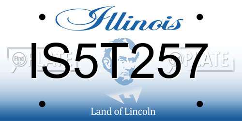 IS5T257 Illinois License Plate