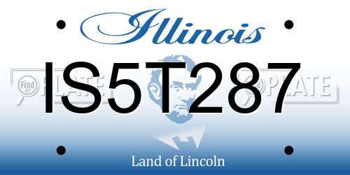 IS5T287 Illinois License Plate