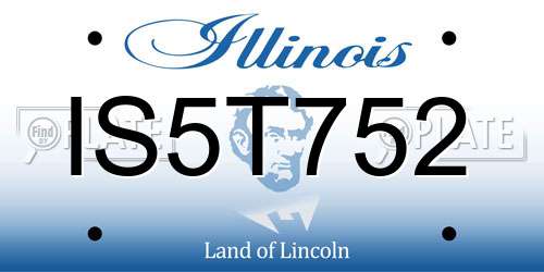 IS5T752 Illinois License Plate