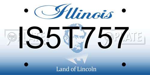 IS5T757 Illinois License Plate