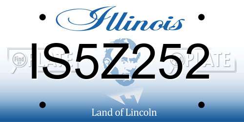 IS5Z252 Illinois License Plate