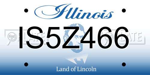IS5Z466 Illinois License Plate