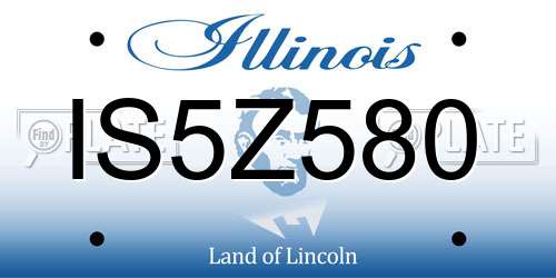 IS5Z580 Illinois License Plate