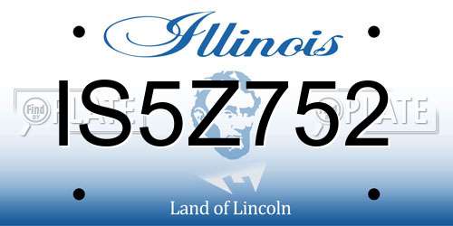 IS5Z752 Illinois License Plate
