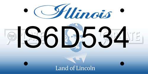 IS6D534 Illinois License Plate