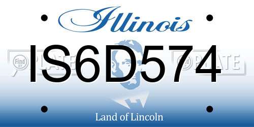 IS6D574 Illinois License Plate