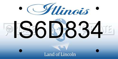 IS6D834 Illinois License Plate
