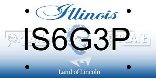 IS6G3P Illinois License Plate