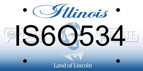 IS6O534 Illinois License Plate
