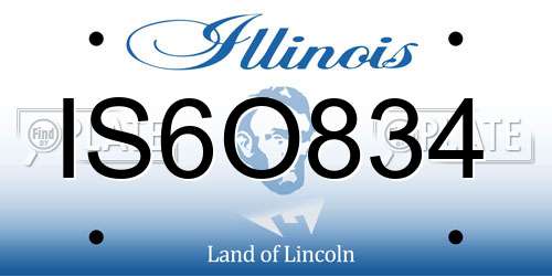 IS6O834 Illinois License Plate