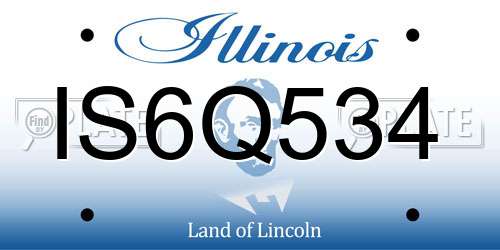 IS6Q534 Illinois License Plate