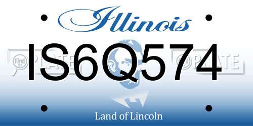 IS6Q574 Illinois License Plate