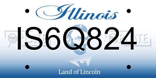 IS6Q824 Illinois License Plate