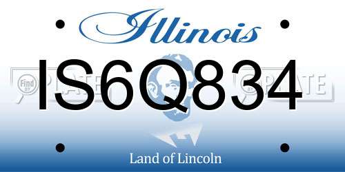 IS6Q834 Illinois License Plate