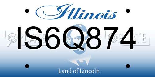 IS6Q874 Illinois License Plate