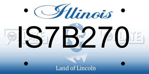 IS7B270 Illinois License Plate