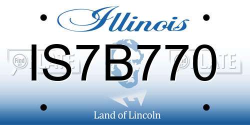 IS7B770 Illinois License Plate