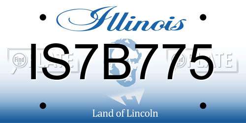 IS7B775 Illinois License Plate