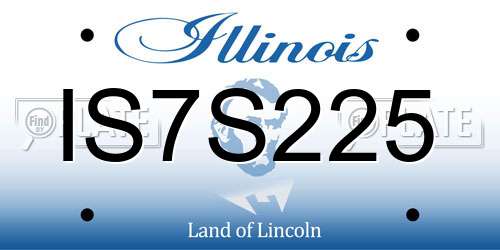 IS7S225 Illinois License Plate