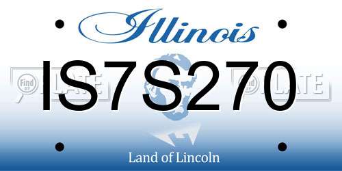 IS7S270 Illinois License Plate