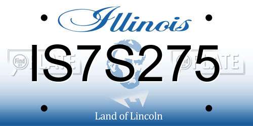 IS7S275 Illinois License Plate