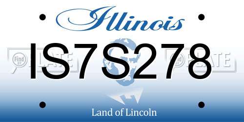 IS7S278 Illinois License Plate