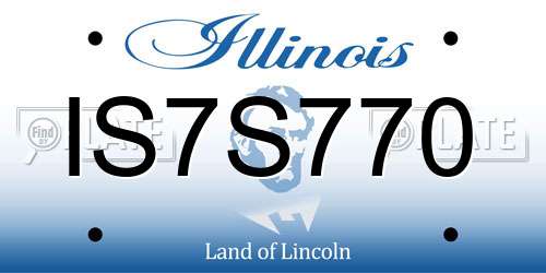 IS7S770 Illinois License Plate