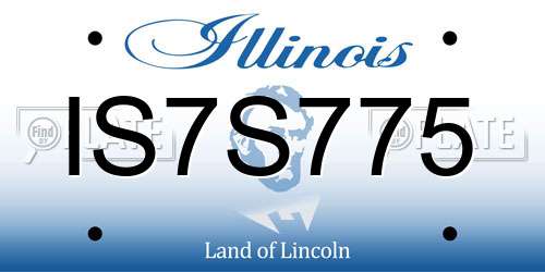 IS7S775 Illinois License Plate