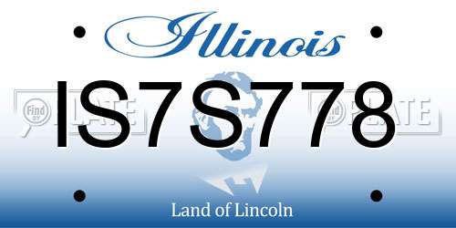 IS7S778 Illinois License Plate
