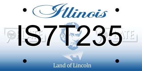IS7T235 Illinois License Plate