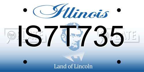 IS7T735 Illinois License Plate