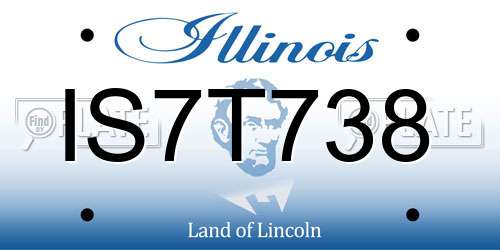 IS7T738 Illinois License Plate