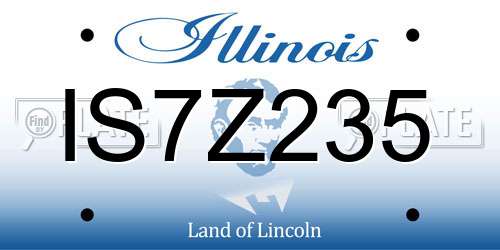 IS7Z235 Illinois License Plate