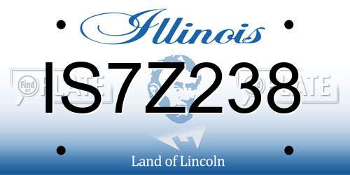 IS7Z238 Illinois License Plate