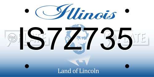 IS7Z735 Illinois License Plate