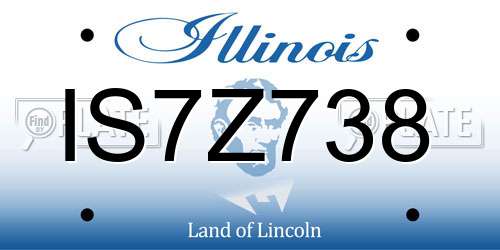 IS7Z738 Illinois License Plate