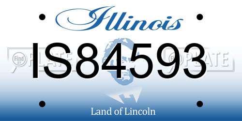 IS84593 Illinois License Plate