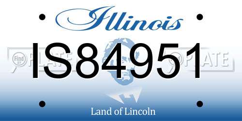 IS84951 Illinois License Plate
