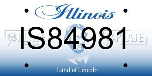 IS84981 Illinois License Plate