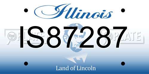 IS87287 Illinois License Plate